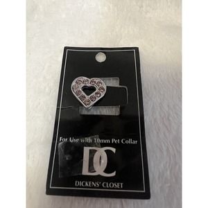 Pet Collar Heart Shape Bling By Dicken’s Closet For Use With 10mm Pet Collar